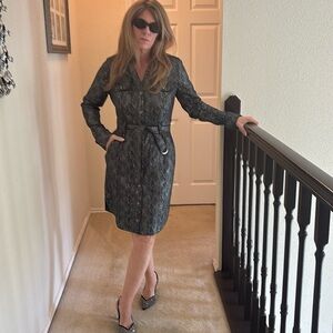 WHBM Black with Silver snake Jacket Dress sz 6